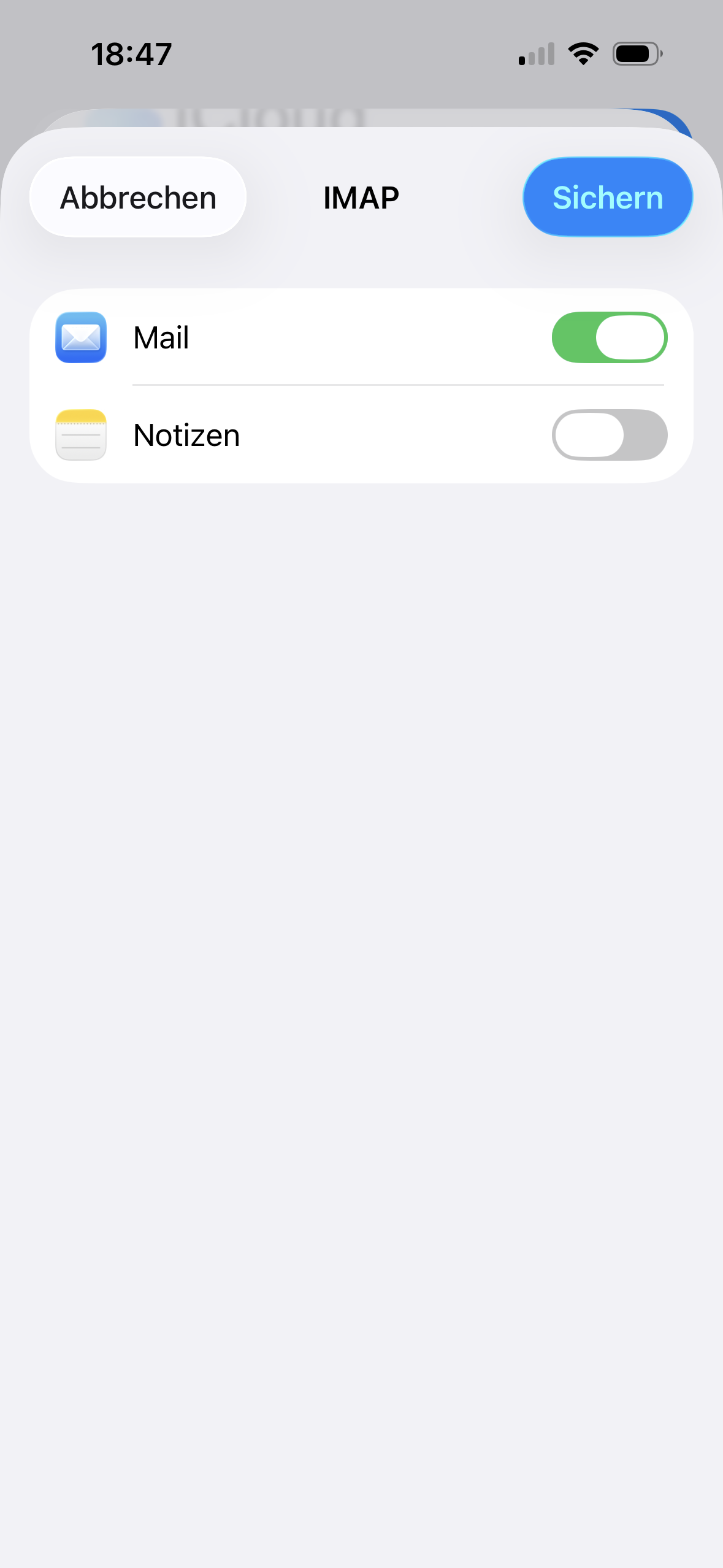 Einrichtung mit Sichern abschließen