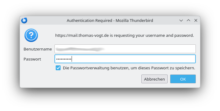 Authentifizierung mit Benutzername und Passwort